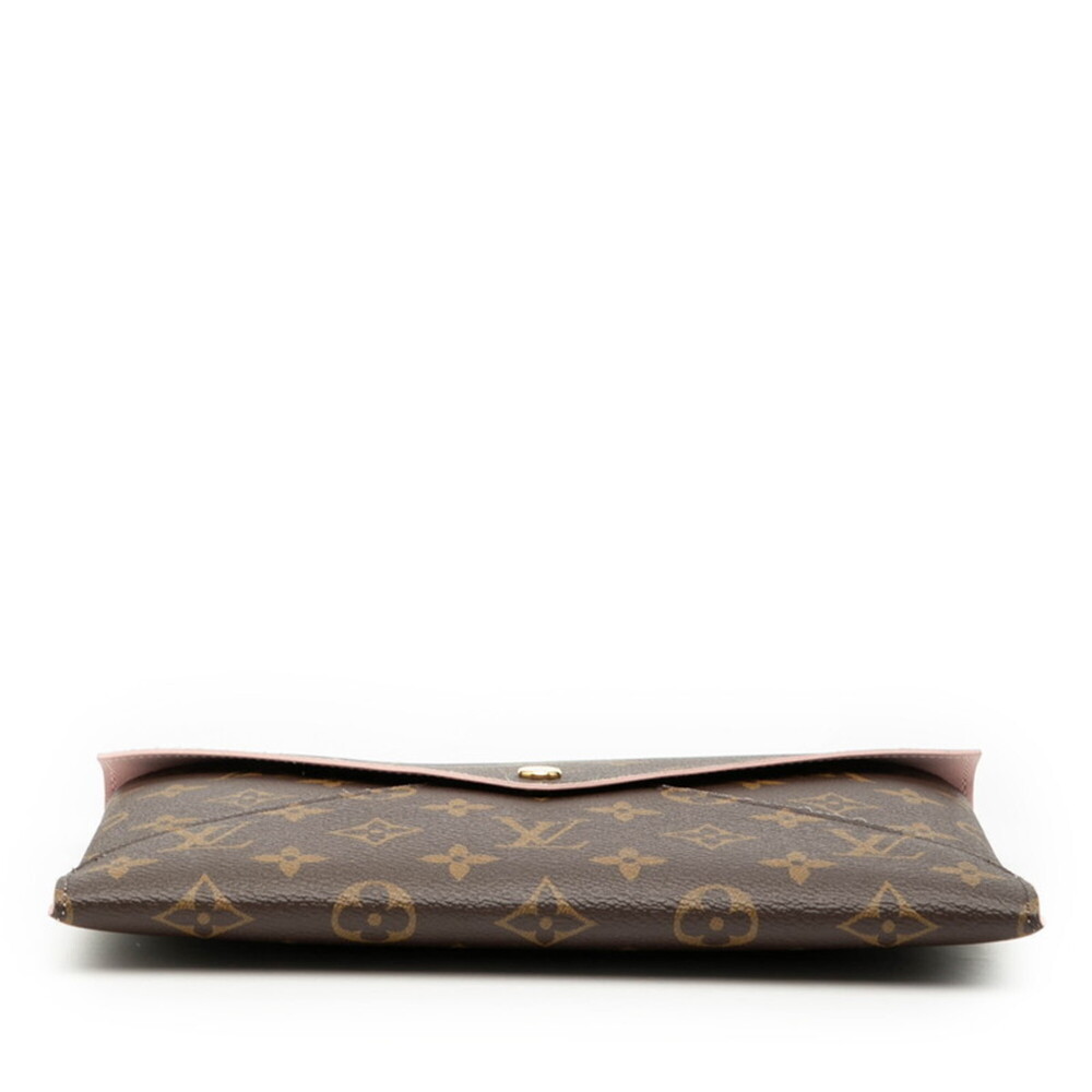 LOUIS VUITTON Authentic Brown Monogram Leather Pochette Pouch - Picture 3 of 6